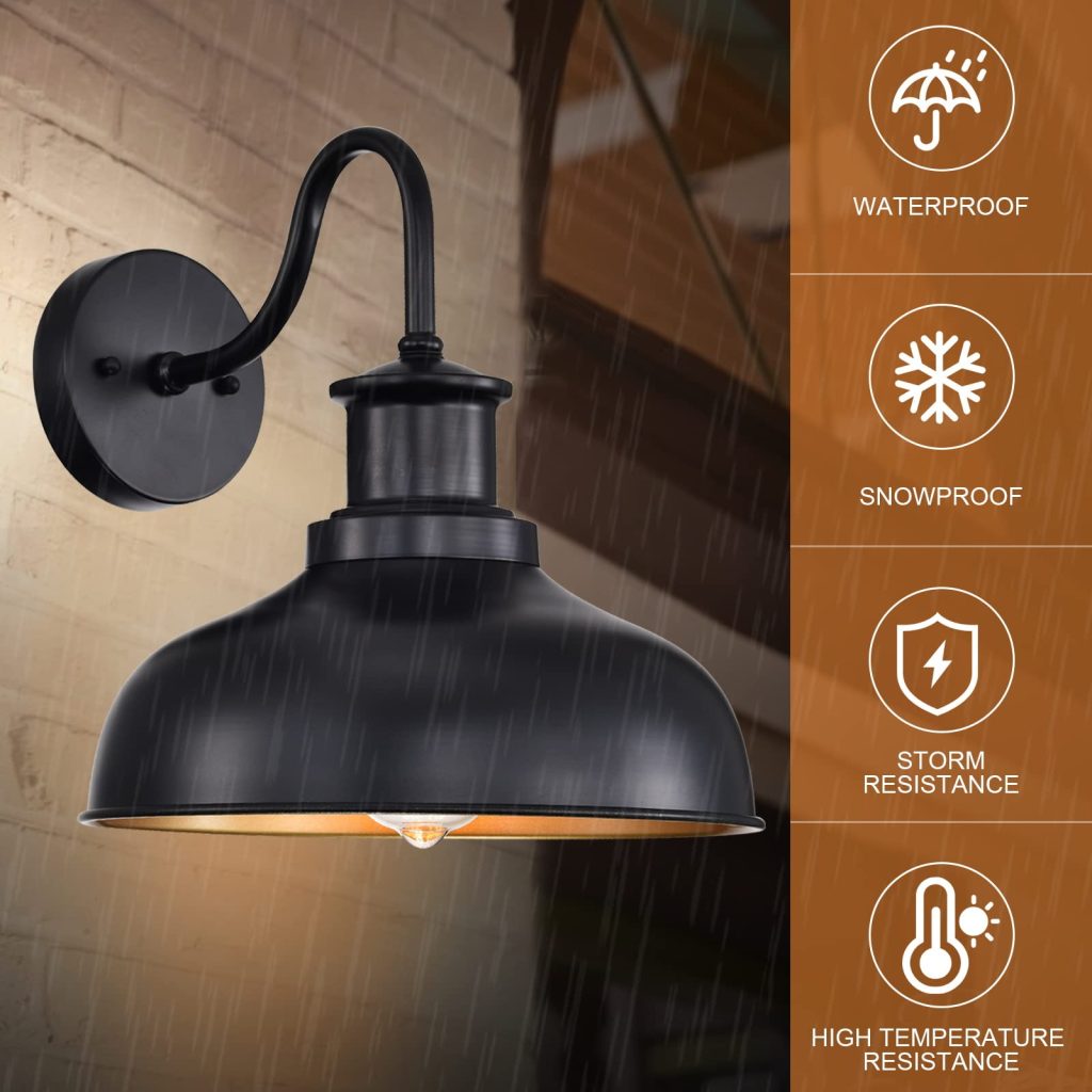 DESIGNERS FOUNTAIN Preston Outdoor Light Fixture, 8 Inch Exterior Wall Lantern Sconce for Front Door, Patio and Porch, Black
